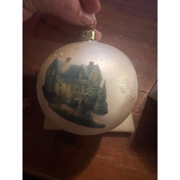 Thomas Kinkade Blessing of Christmas Ornament Painter of Light Christmas Cottage - Picture 5 of 10